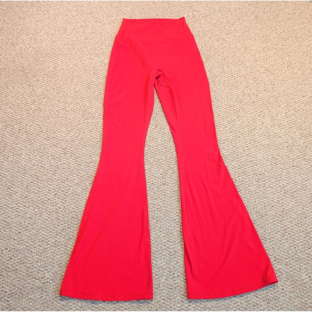 Buffbunny Collection Flare Leggings Womens Small Red Yoga Athleisure Stretch
